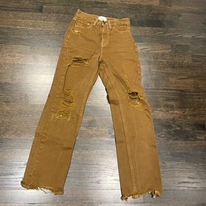 BDG brown distressed jeans. Size 25